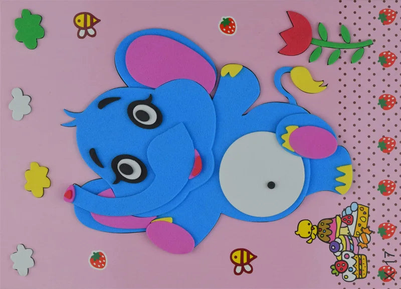 5 Sheets/Set EVA 3D Pasting Paper Children Handmade Materials Kids DIY Craft Toys Kindergarten Baby Puzzle Stereo Sticker