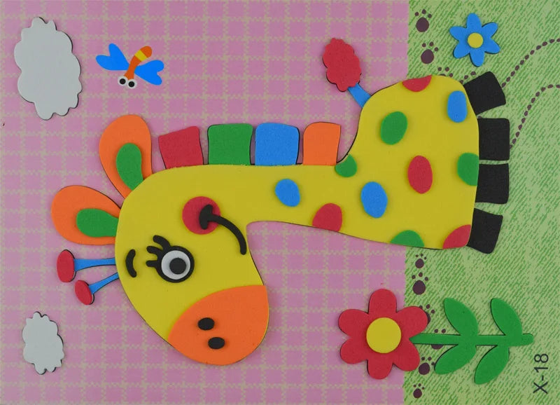5 Sheets/Set EVA 3D Pasting Paper Children Handmade Materials Kids DIY Craft Toys Kindergarten Baby Puzzle Stereo Sticker