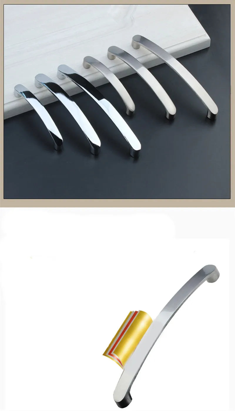 Poignées de meuble en alliage d'aluminium brossé pour porte de cuisine, tiroir, meuble moderne