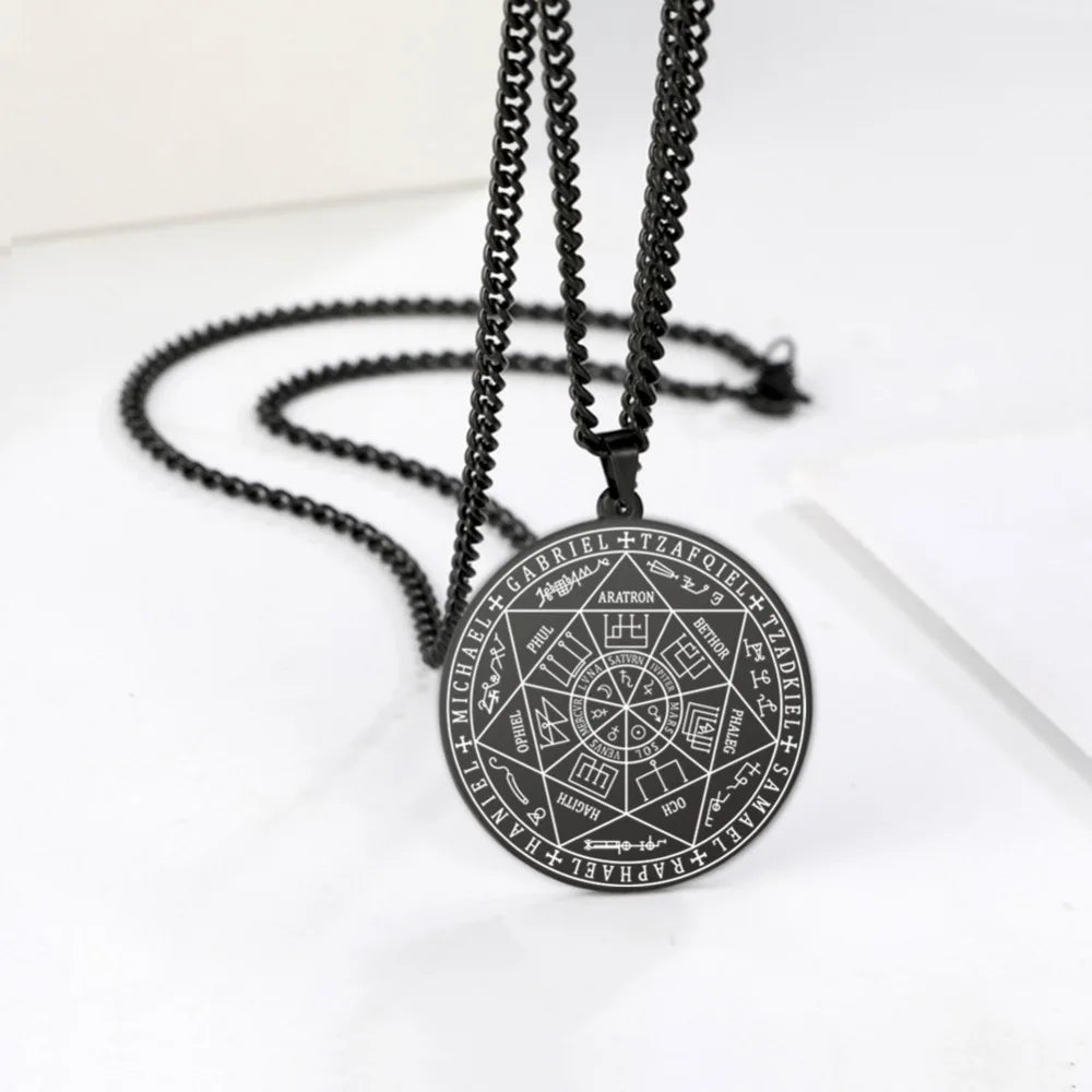 Colliers et pendentifs des 7 archanges de Dawapara, pentacle, amulette magique, protection porte-bonheur de la Saint-Michel, talisman surnaturel