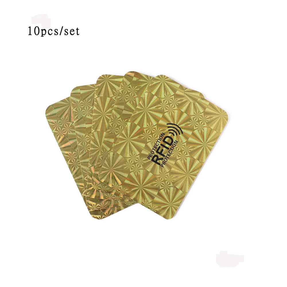 10PC Anti Rfid Blocking Reader Lock Card Holder Id Bank Card Case Protection Aluminium Metal Smart Anti-theft Credit Card Holder