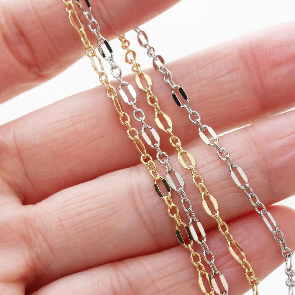 Chaîne de collier plaquée or 18 carats de 39 pouces, accessoires de bijoux faits à la main, accessoires en laiton