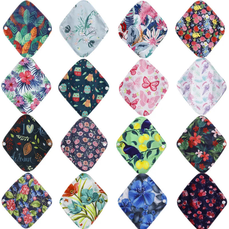 10pcs Reusable Waterproof Bamboo Fiber Pads Menstrual Cloth Sanitary Pads Feminine Maternity Hygiene Panty Liner