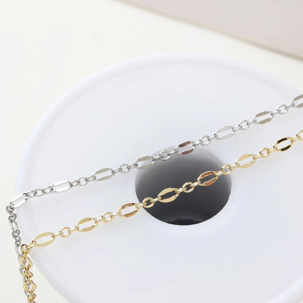 Chaîne de collier plaquée or 18 carats de 39 pouces, accessoires de bijoux faits à la main, accessoires en laiton
