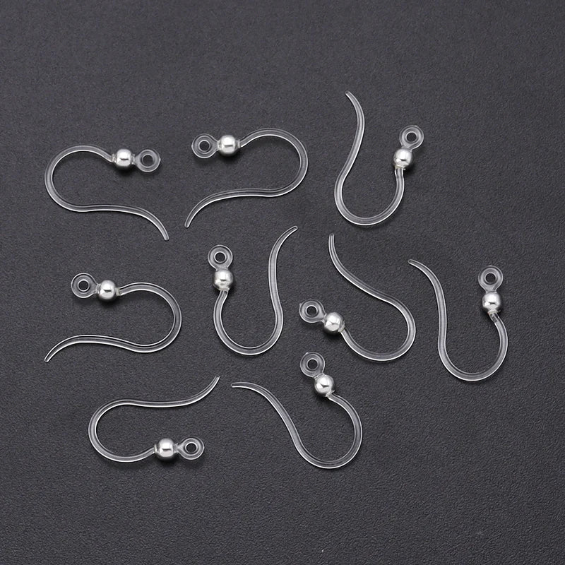 Louleur Crochets d'oreilles en résine transparente pour la fabrication de bijoux, boucles d'oreilles, base de crochet, accessoires de bricolage, vente en gros