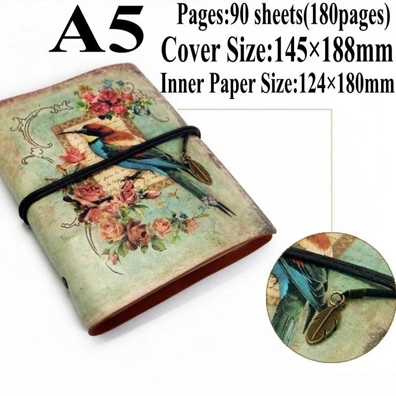 Carnet de notes vintage en cuir PU, planificateur créatif en papier kraft, carnet de croquis, agenda, carnet de notes, fournitures scolaires