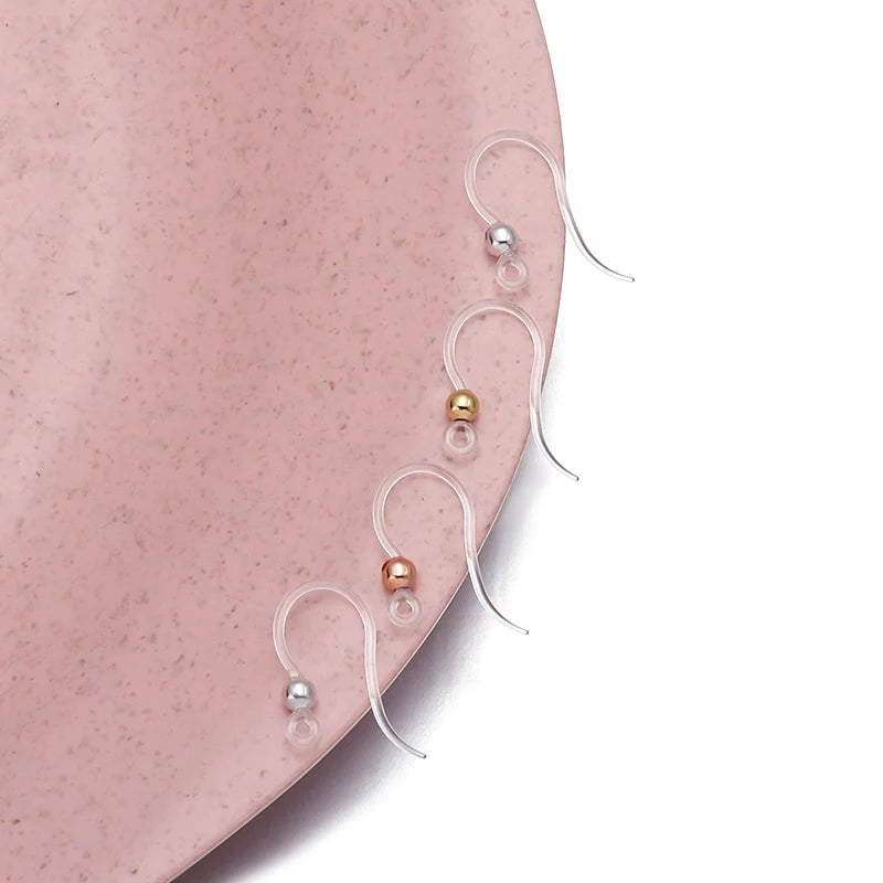 Louleur Crochets d'oreilles en résine transparente pour la fabrication de bijoux, boucles d'oreilles, base de crochet, accessoires de bricolage, vente en gros