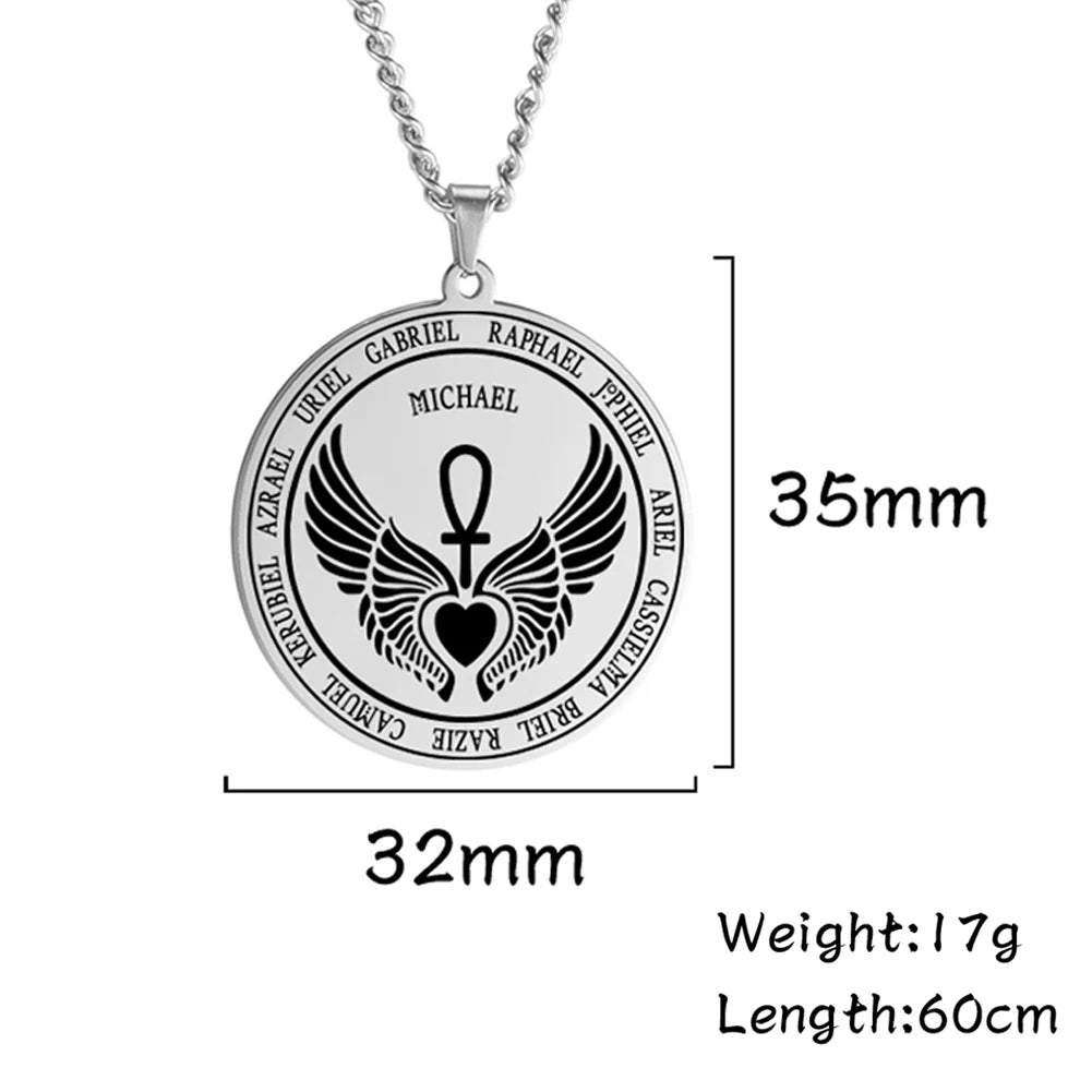 Colliers et pendentifs des 7 archanges de Dawapara, pentacle, amulette magique, protection porte-bonheur de la Saint-Michel, talisman surnaturel