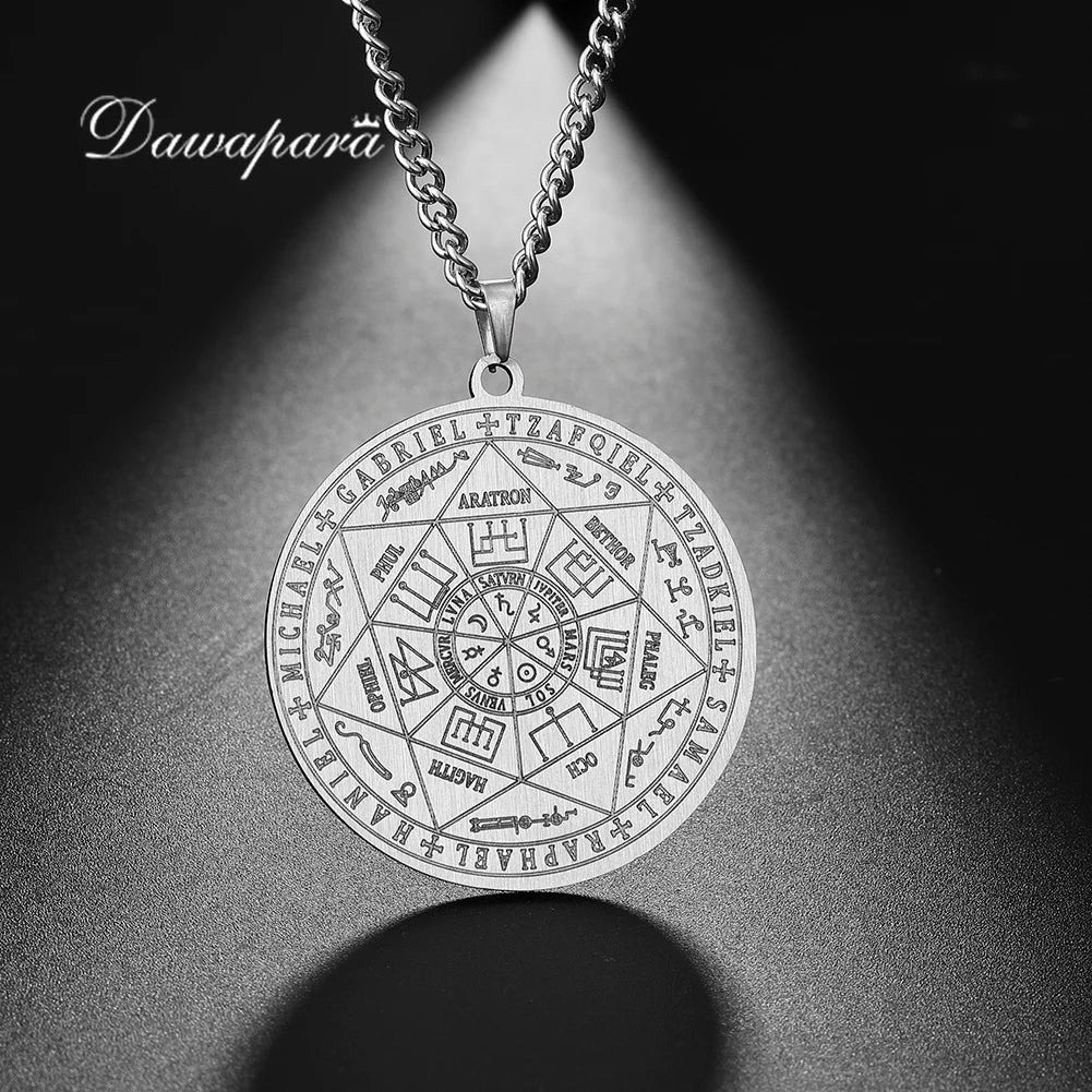 Colliers et pendentifs des 7 archanges de Dawapara, pentacle, amulette magique, protection porte-bonheur de la Saint-Michel, talisman surnaturel
