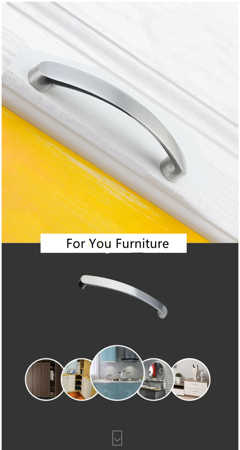 Poignées de meuble en alliage d'aluminium brossé pour porte de cuisine, tiroir, meuble moderne