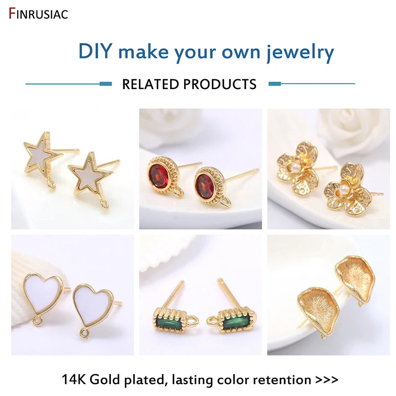 Crochets de boucles d'oreilles plaqués or 14 carats, en laiton de haute qualité, pour la fabrication de bijoux, vente en gros