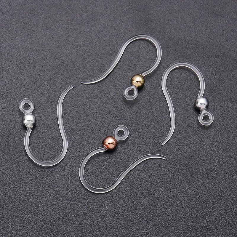 Louleur Crochets d'oreilles en résine transparente pour la fabrication de bijoux, boucles d'oreilles, base de crochet, accessoires de bricolage, vente en gros