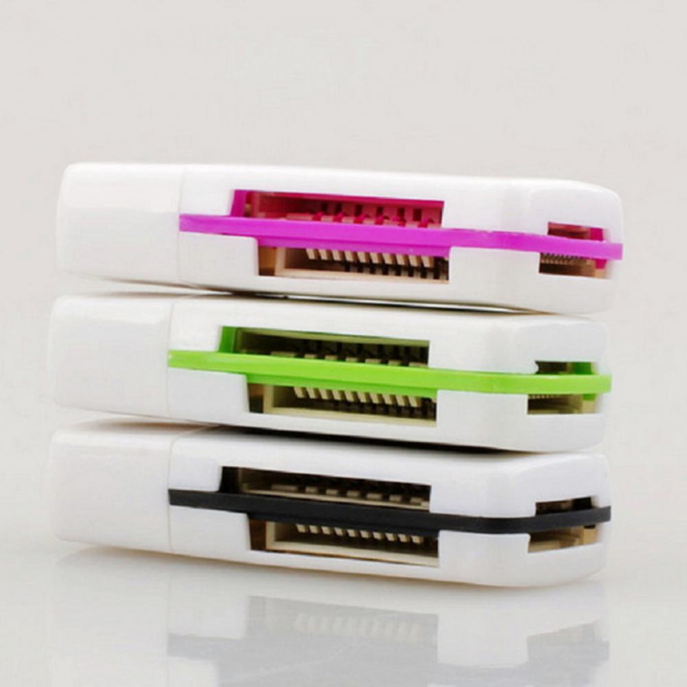 Lecteur de cartes mémoire portable 4 en 1 multiport haute vitesse avec emplacement pour carte TF M2 MS pour ordinateur