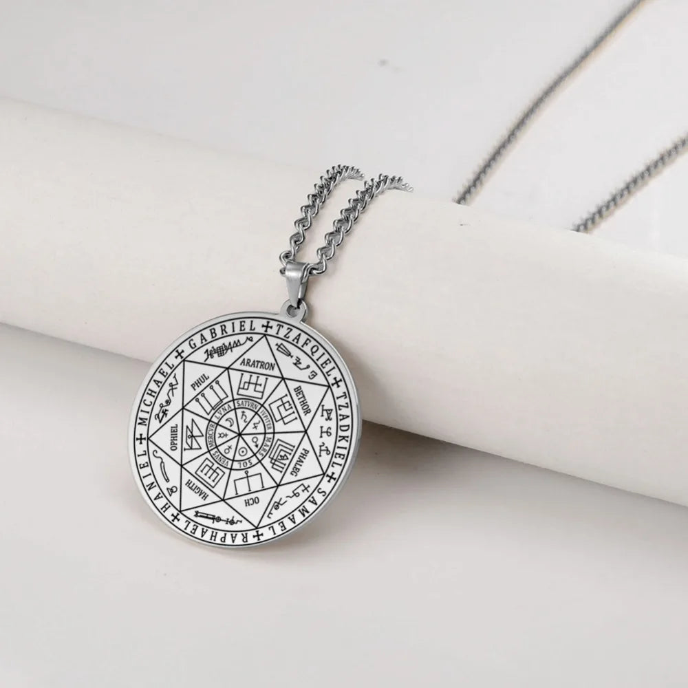 Colliers et pendentifs des 7 archanges de Dawapara, pentacle, amulette magique, protection porte-bonheur de la Saint-Michel, talisman surnaturel