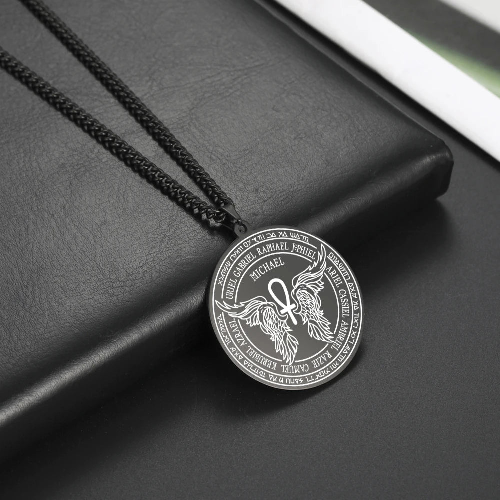 Colliers et pendentifs des 7 archanges de Dawapara, pentacle, amulette magique, protection porte-bonheur de la Saint-Michel, talisman surnaturel