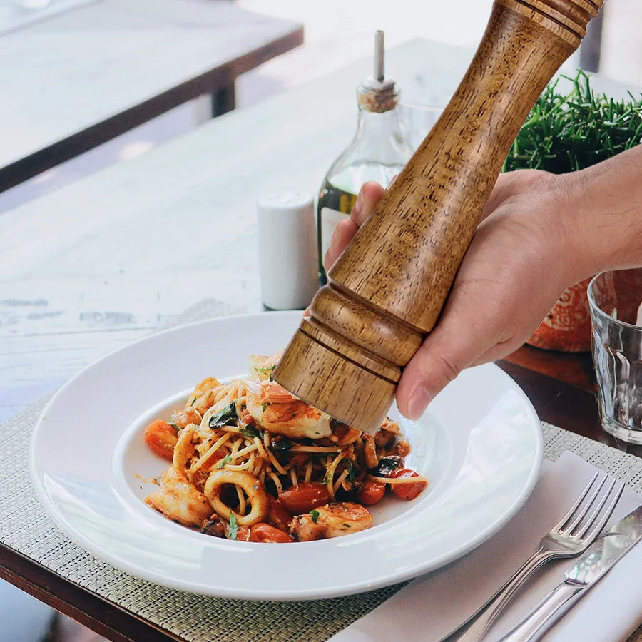 Salt and Pepper Mills, Solid Wood Pepper Mill with Strong Adjustable Ceramic Grinder 5" 8" 10" - Kitchen Tools by Leeseph