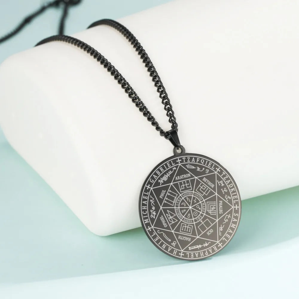 Colliers et pendentifs des 7 archanges de Dawapara, pentacle, amulette magique, protection porte-bonheur de la Saint-Michel, talisman surnaturel
