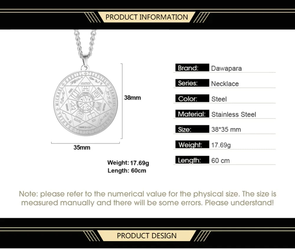 Colliers et pendentifs des 7 archanges de Dawapara, pentacle, amulette magique, protection porte-bonheur de la Saint-Michel, talisman surnaturel
