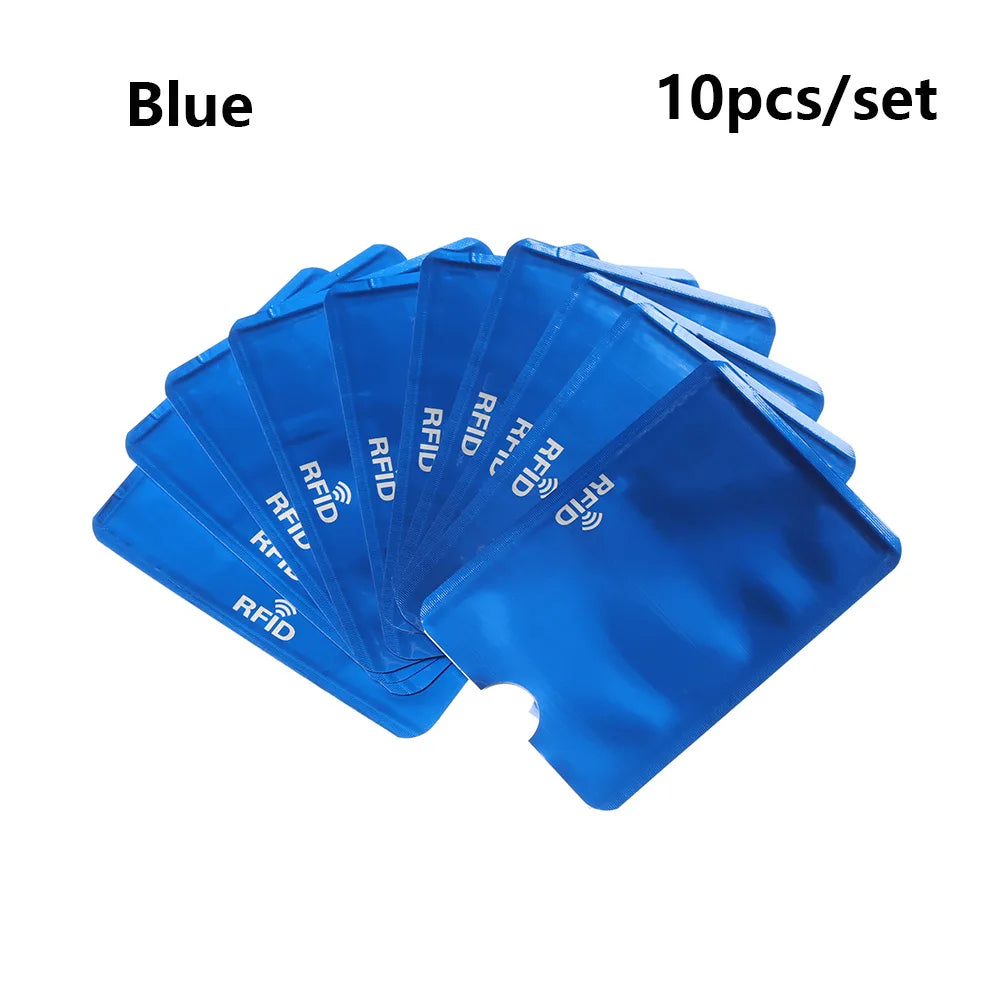 10PC Anti Rfid Blocking Reader Lock Card Holder Id Bank Card Case Protection Aluminium Metal Smart Anti-theft Credit Card Holder