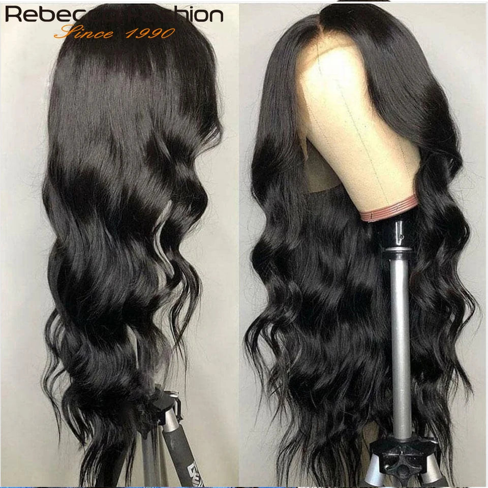 Rebecca Body Wave Lace Front Wigs T Part Lace Wigs Pre Plucked Transparent Lace Front Wigs Brazilian Body Wave Human Hair Wigs