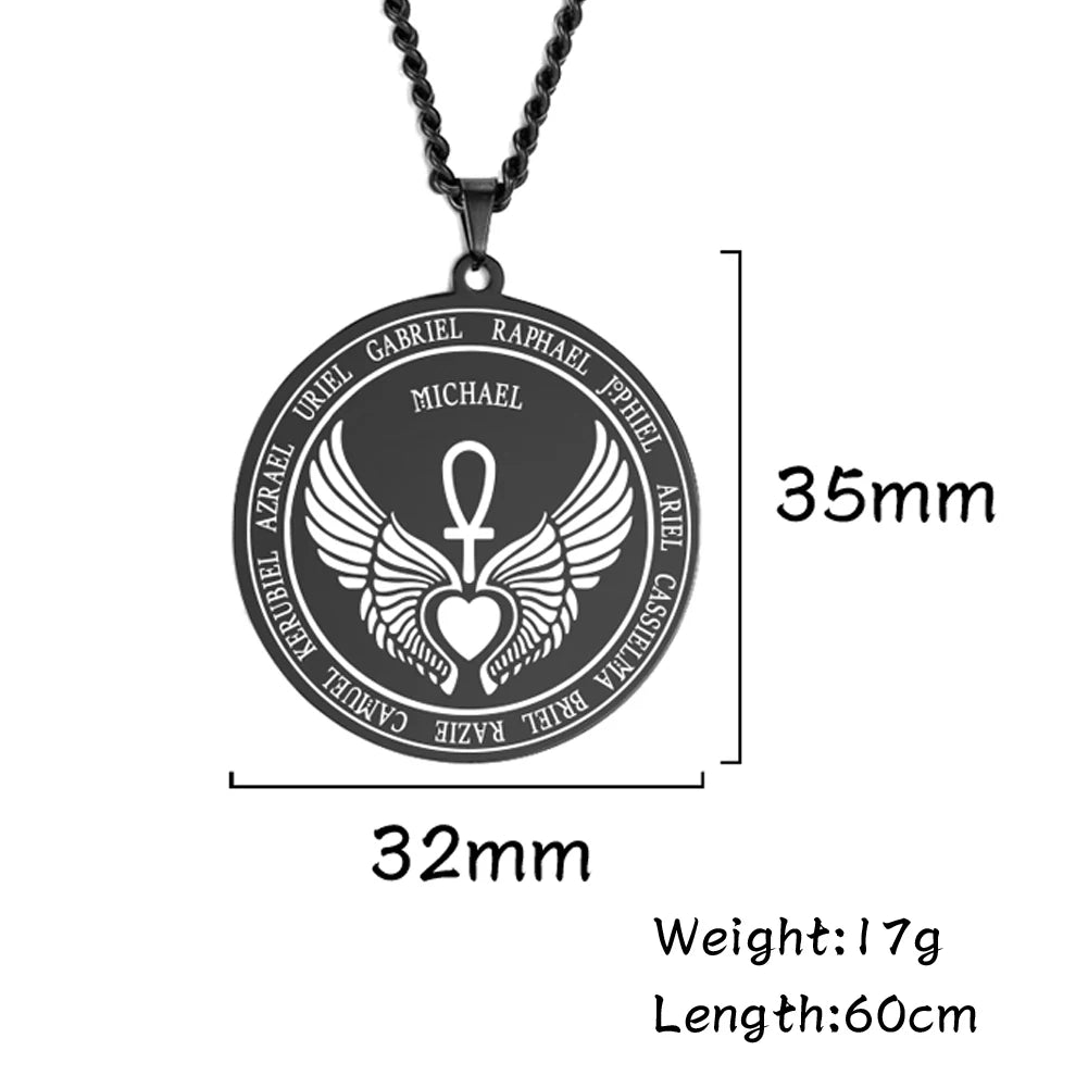 Colliers et pendentifs des 7 archanges de Dawapara, pentacle, amulette magique, protection porte-bonheur de la Saint-Michel, talisman surnaturel