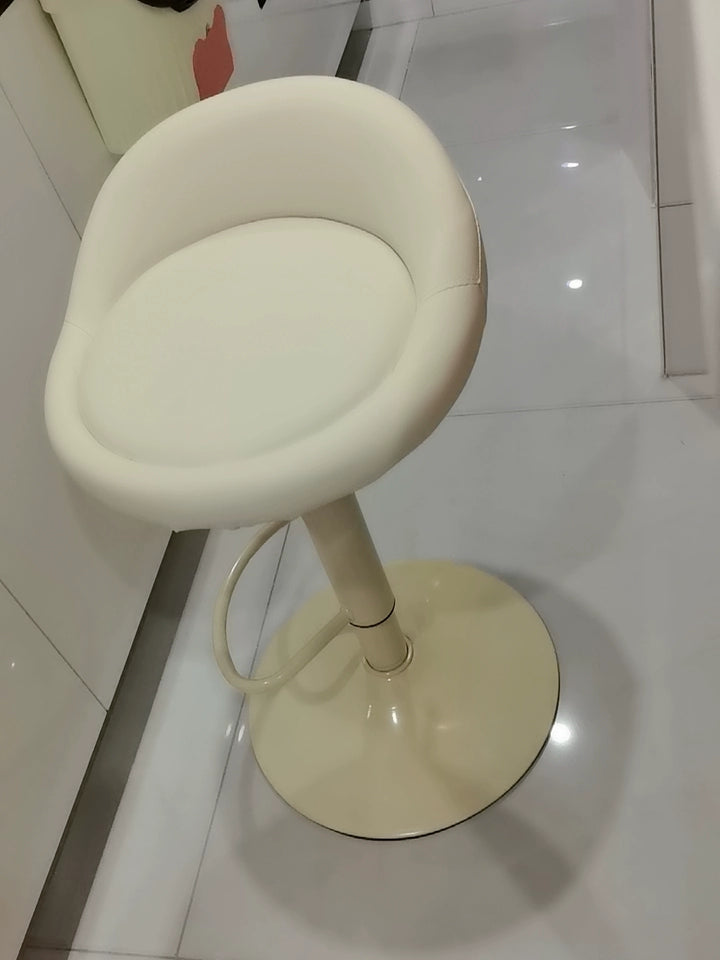 Minimalist Modern Home Elevated Foot Stool Adjustable Backrest Seat Creamy Milk Tea Shop Dining Stool Kitchen Island Seat