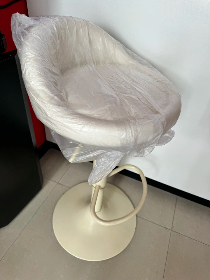 Minimalist Modern Home Elevated Foot Stool Adjustable Backrest Seat Creamy Milk Tea Shop Dining Stool Kitchen Island Seat