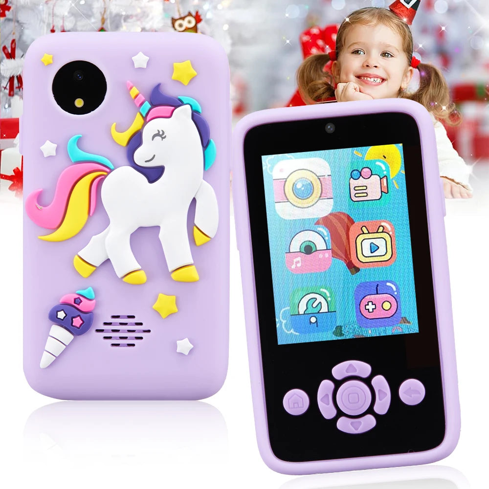 2025 Children Mp3 Phone Camera Toys Puzzle Games Music Player Tooddler Leaning Toys for Girls Boys Age 3-12 Best Birthday Gifts