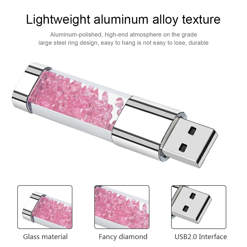 Crystal Diamond Usb Flash Drive 2.0 4GB 8GB 16GB 32GB 64GB 128GB Pendrive Stick Usb disk Memoria Stick Exquisite gift