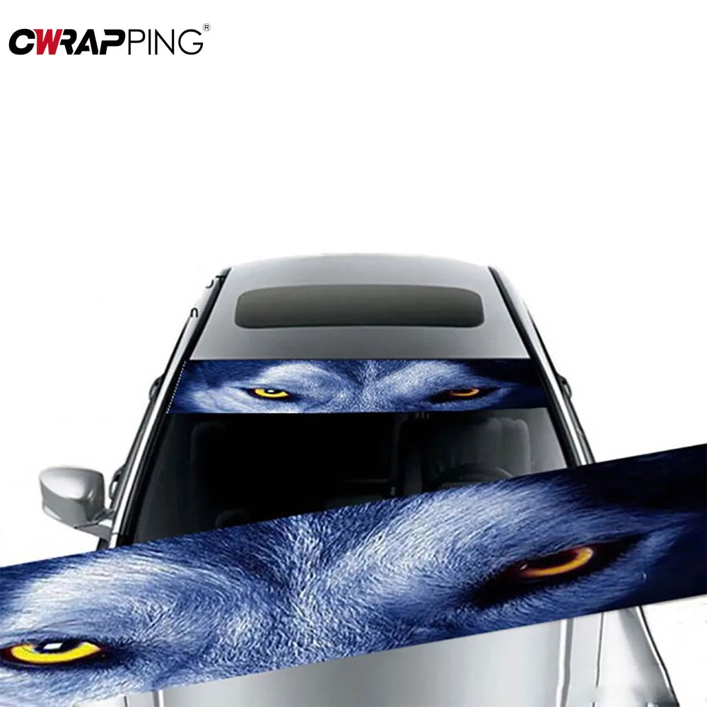 Car Front Windshield Sunshade Stickers 3D Vinyl Film Sunshade Decorative Stickers for Auto Front Windshield Decorative Sticker