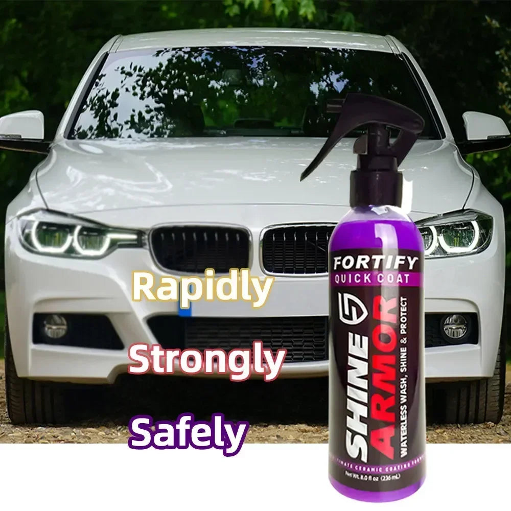 SHINE ARMOR Ceramic Coating Fortify Quick Coat Car Wax Polish Spray Waterless Wash Wax Hydrophobic Top Coat Polish Polymer Paint