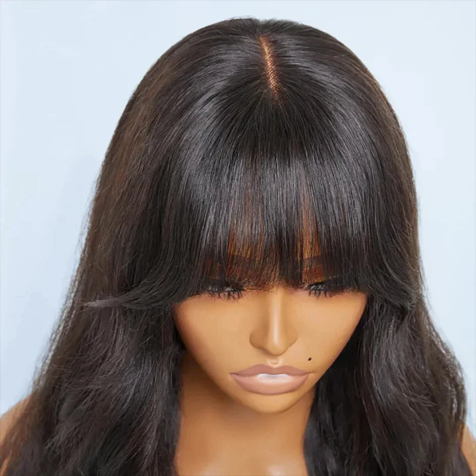 Perruques Rebecca 3x1 Body Wave 100 % cheveux humains avec frange rideau pour femmes, cheveux brésiliens Remy, sans colle, colorées, QVR