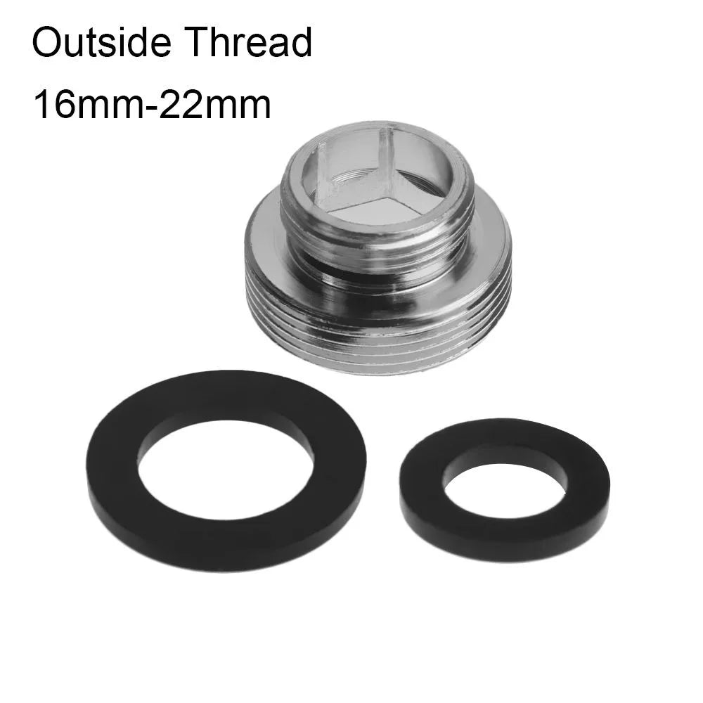 Kitchen Faucet Adapter Set 18/20/22/24mm To 22mm With Washer Metal Male Female Saving Tap Aerator Connector Bathroom Accessories