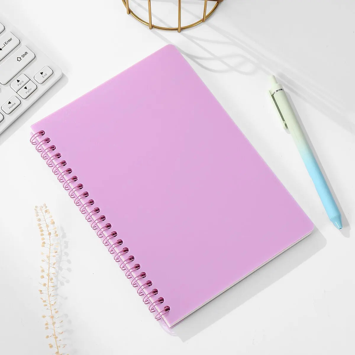 Carnet à spirales A5, 160 pages, papier épais, protection des yeux, ligné, pour l'école, le bureau