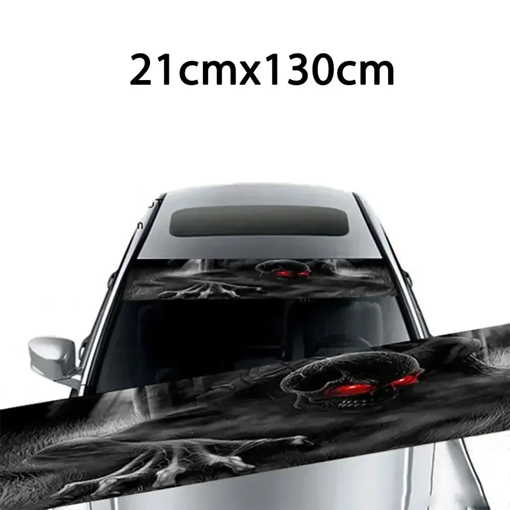 Car Front Windshield Sunshade Stickers 3D Vinyl Film Sunshade Decorative Stickers for Auto Front Windshield Decorative Sticker