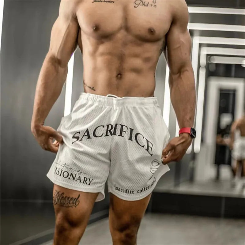 American Style Fashion Trend Men's Clothing Sports Fitness Men's Shorts Quick Drying Breathable Mesh Basketball Training Shorts