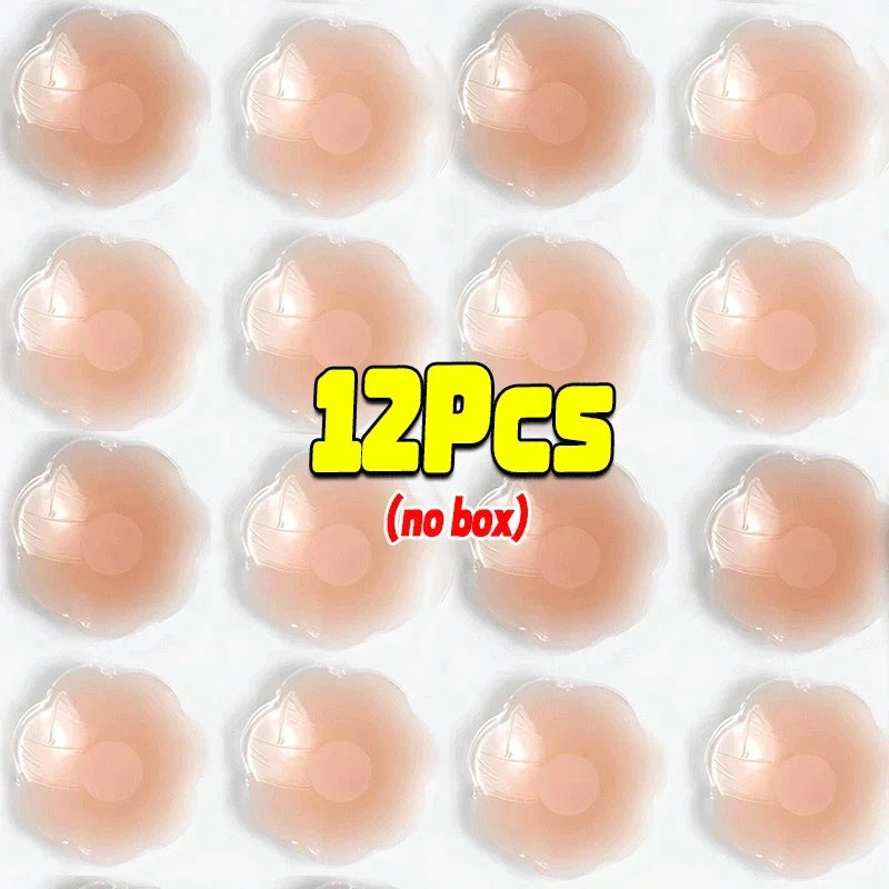 2-24PCS Invisible Self Adhesive Chest Paste Reusable Sticker Breast Petal Strapless Lift Up Bra Pad Silicone Petal Nipple Cover