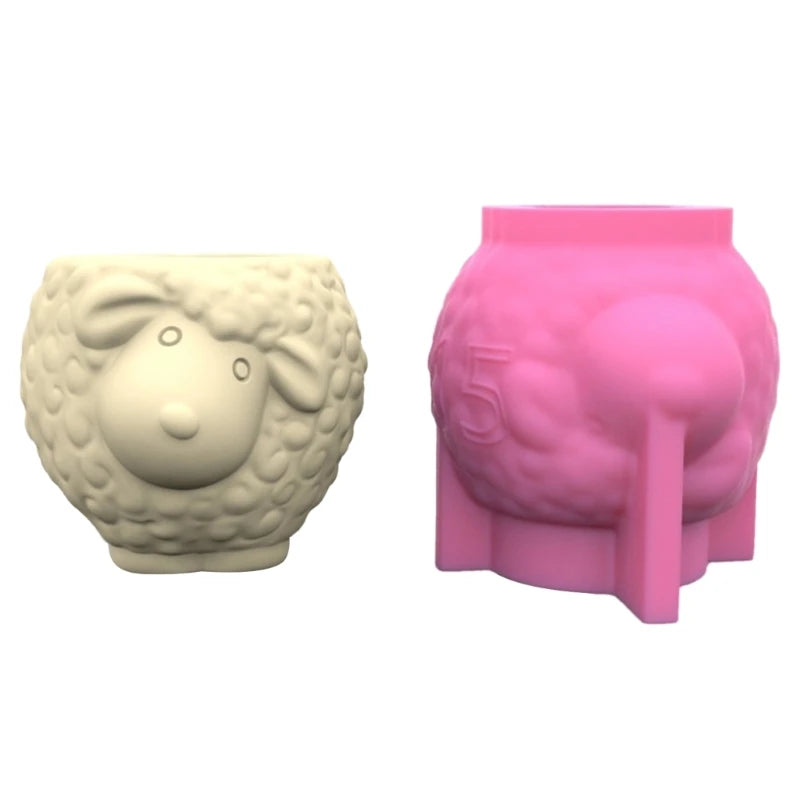 MXME Creative-Resin Plant Pots Silicone Mold Flower Pots Resin Mold Pen Holder Vase Epoxy Casting Mold