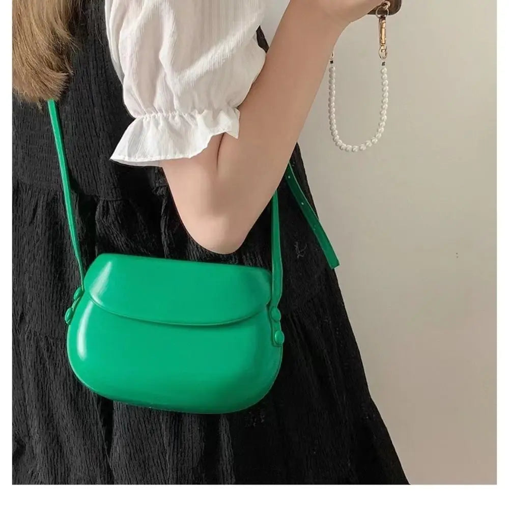 PU Leather Women Crossbody Bag Fashion Luxury Purse Sling Bags Saddle Shoulder Bag Candy Color Girl Messenger Bags