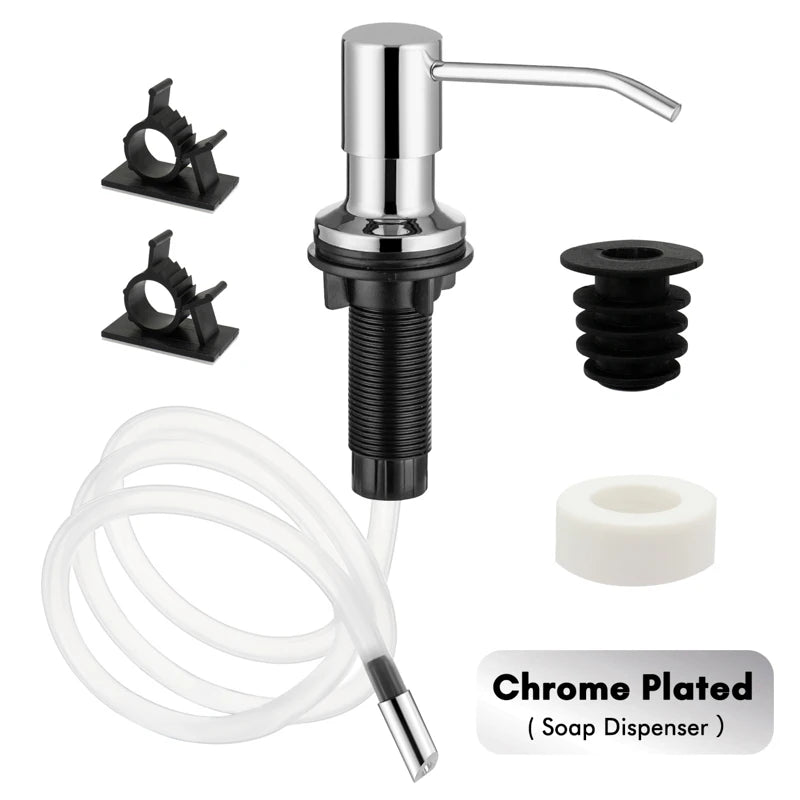Stainless Steel Soap Dispenser Extension Tube Kit Kitchen Sink Liquid Soap Dispenser Bathroom Lotion Detergent Hand Press Pumps