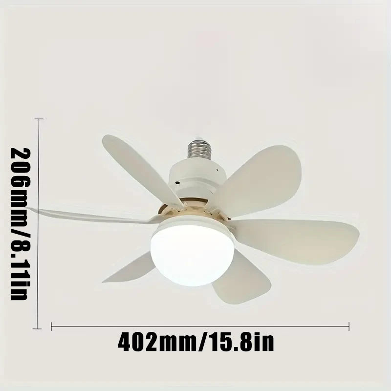 2025 New Cooling Light Led Fan Silent Ceiling Fan E27 Wireless With Remote Control For Dimming, Suitable for Living Room, Study,