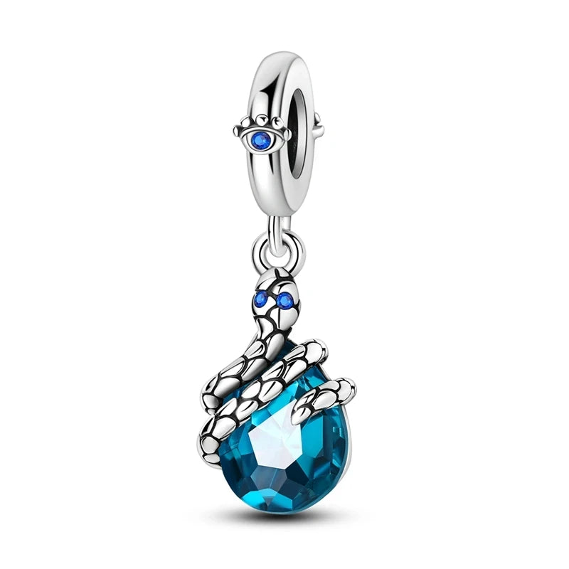 New 925 Sterling Silver Luminous Elf Blue Purple Butterfly Moon Life Tree Charms Beads Fit Pandach Original Bracelet DIY Jewelry