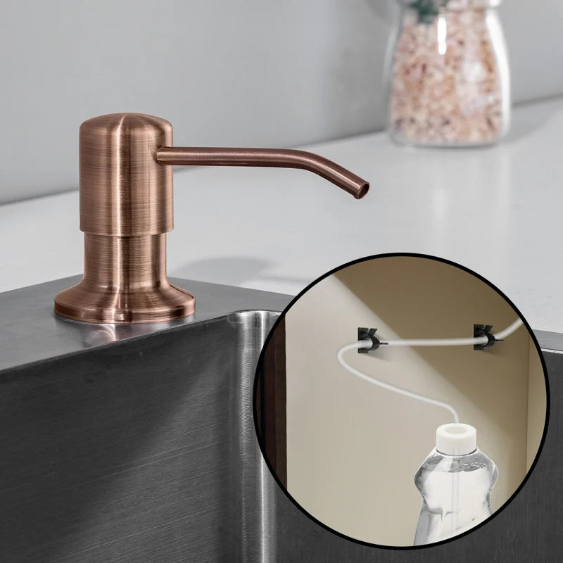 Stainless Steel Soap Dispenser Extension Tube Kit Kitchen Sink Liquid Soap Dispenser Bathroom Lotion Detergent Hand Press Pumps