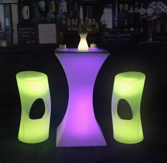 NewOut Door Use Led Illuminated Bar Cocktail Table Rechargeable Bar Plastic Table Lighted Up Coffee Table Ktv Disco Party Supply
