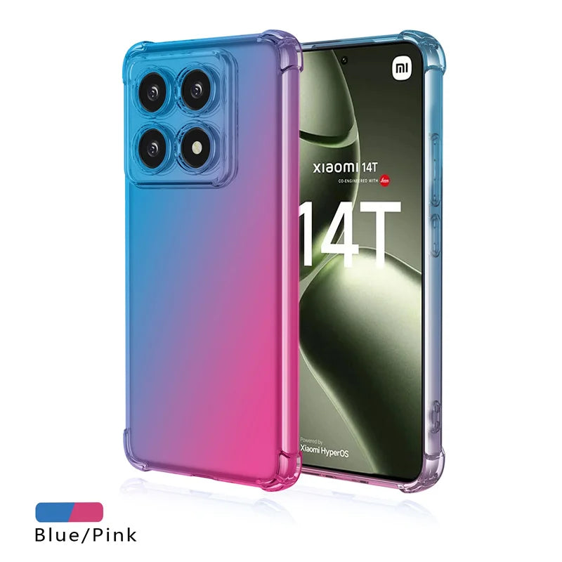 Shockproof Gradient TPU Case for Xiaomi 14T Pro 5G Protective Cover Fundas Coque Capa