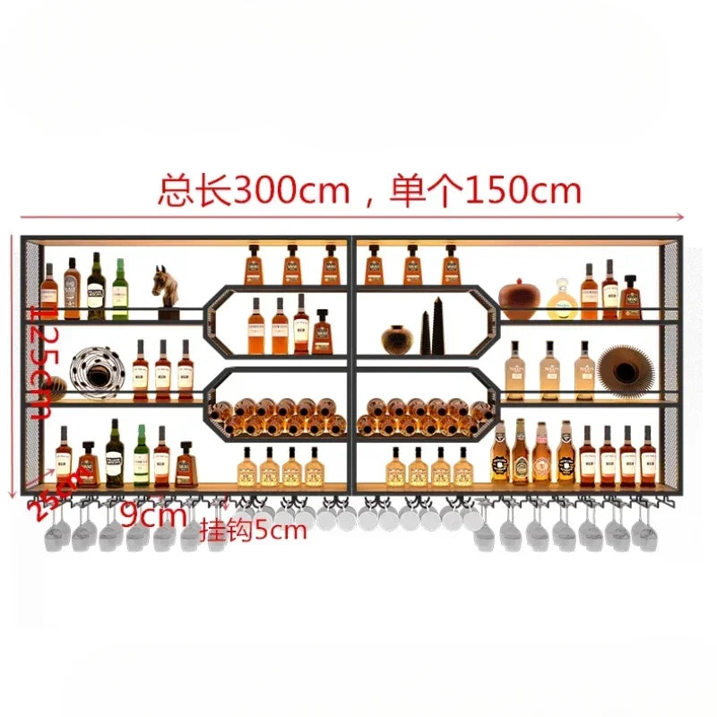 Drinks Bar Cabinet Portable Shelves Luxury Whiskey Iron Wine Rack Outdoor Home Open Cabinets Display Vitrinas Full Bar Furniture