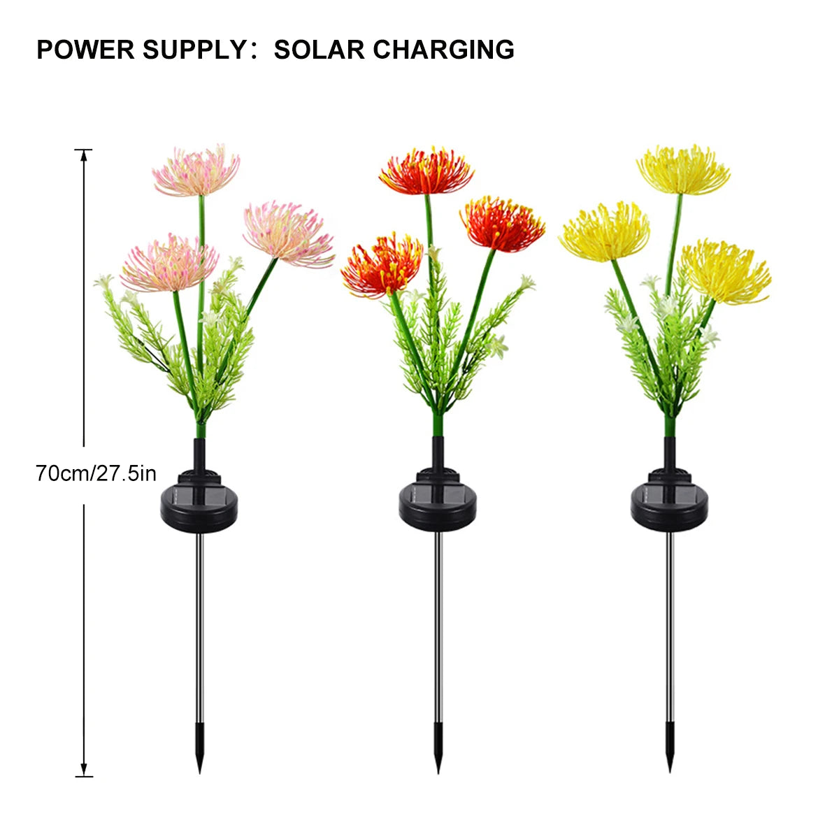 1pc Lampes solaires de jardin Lampes solaires de fleurs de rivage, lampes solaires extérieures à LED pour la décoration de jardin, d'allée, de pelouse et de cour