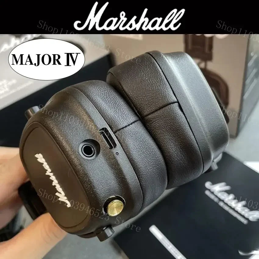 Casque Bluetooth Marshall Major IV 4, basses profondes, design ergonomique, plus de 80 heures d'autonomie, casque de sport pliable sans fil