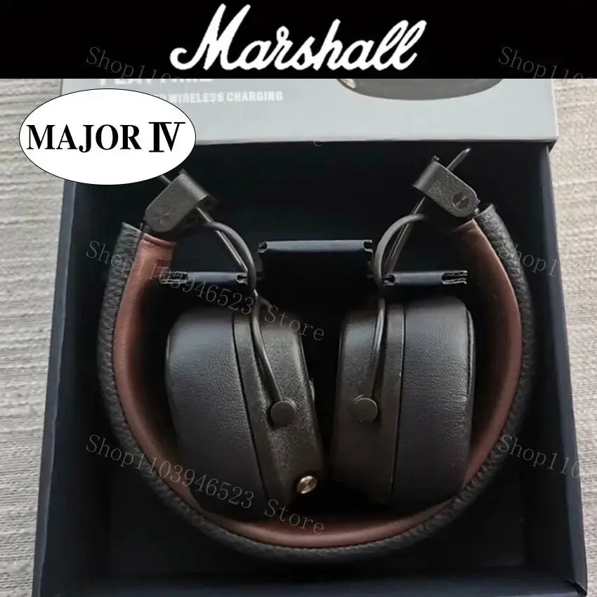 Casque Bluetooth Marshall Major IV 4, basses profondes, design ergonomique, plus de 80 heures d'autonomie, casque de sport pliable sans fil