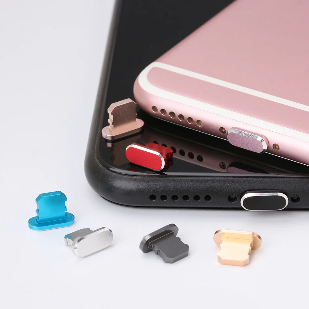 1PC Metal Charger Port Anti Dust Plug Stopper For iPhone 14 13 12 11 X XR Max 8 7 Plus Phone Accessory Charging Plug Cap Cover